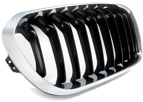 DZSQEGBX per BMW Serie 1 F20 F21 Lci 2015-19 Griglia Anteriore A Doppio Rene Cromata+Nera Griglia Anteriore Dell'auto(R)