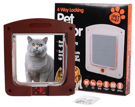 Puertas para Gatos | Puerta Abatible para Gatitos,Acceso para Mascotas con 4 Puntos De Bloqueo para Cocina O Habitación En Apartamento, Suministros para Cachorros Y Gatitos