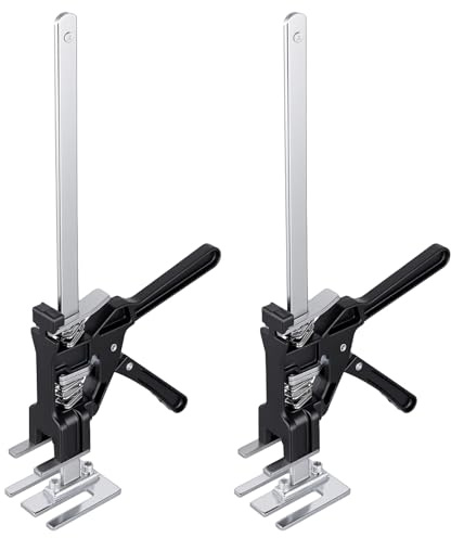 NAMYEUT 2 Stück Arbeitssparender Arm Heber 38cm, Handwerkzeugheber mit Skala, Fliesenheber bis zu 220kg, Hebewerkzeug Höhenversteller, Hebe Werkzeug für Gipskartonplatten