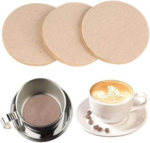 100Pcs Coffee Filter, 2025 Upgraded Round Home Office Cafe Coffee Filter Paper Moka Pot Espresso Tea Strainer Disposable Coffee Filters (60 mm)