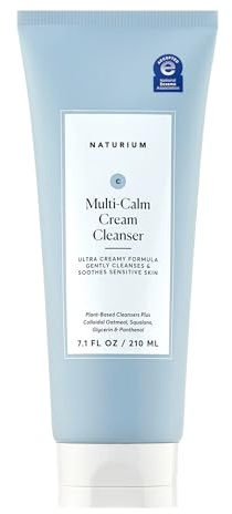Naturium Multi-Calm Cream Cleanser, Hydrating Face Wash for Eczema-Prone Skin, 210 mL / 7.1 fl oz