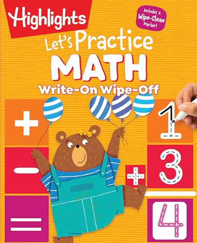 Write-On Wipe-Off: Let's Practice Math - Dry Erase Kids Math Workbook Ages 5-7, Write and Wipe Clean Math Practice with Hidden Pictures Puzzles, ... Wipe-Off Fun to Learn Activity Books)