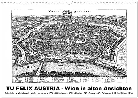 TU FELIX AUSTRIA - Wien in alten Ansichten (Wandkalender 2026 DIN A3 quer), CALVENDO Monatskalender: Wien vom Mittelalter bis zum Barock (CALVENDO Orte)