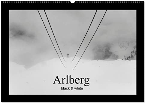 Arlberg black and white (Wandkalender 2026 DIN A2 quer), CALVENDO Monatskalender: Zürs und Lech am Arlberg, das 5 Sterne Skigebiet nicht nur für ... monochromen Bilderserie. (CALVENDO Natur)