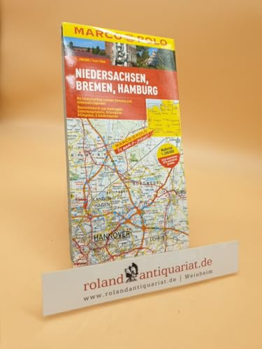 MARCO POLO Karte Niedersachsen, Bremen, Hamburg 1:200.000: Mit landschaftlich schönen Strecken und Sehenswürdigkeiten. Übersichtskarte zum Ausklappen, ... (MARCO POLO Karten 1:200.000)