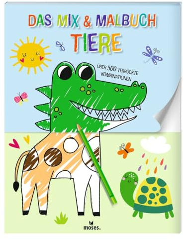 moses. Das Mix & Malbuch Tiere, Unterhaltsames Ausmalbuch mit über 500 verrückten Tierkombinationen, Kreatives Beschäftigungsbuch für Kinder ab 3 Jahren: über 500 verrückte Kombinationen