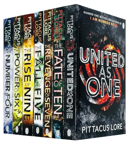 Lorien Legacies Series, 7 Books Collection Set By Pittacus Lore, (I Am Number Four, The Power of Six, The Rise of Nine, The Fall of Five, The Revenge of Seven, The Fate of Ten, United As One)
