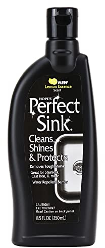 HOPE'S Perfect Sink Cleaner and Polish, Restorative, Removes Stains, Cast Iron, Corian, Composite, Acrylic, 8.5 Fl Oz