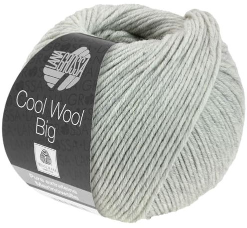 LANA GROSSA Cool Wool Big Melange | Extrafeine Merinowolle waschmaschinenfest und filzfrei | Handstrickgarn aus 100% Schurwolle (Merino) | 50g Wolle zum Stricken & Häkeln | 120m Garn FB 616