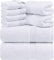 Utopia Towels - 8 teilig Handtücher Set aus Baumwolle mit Aufhänger - 2 Badetuch, 2 Handtücher und 4 Washclappen - (weiß)