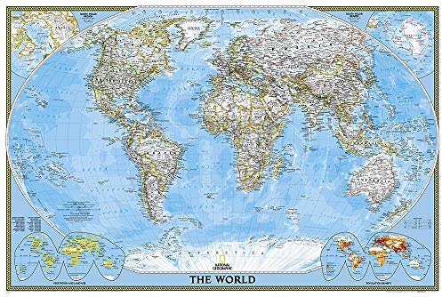 World Classic Poster Size Map: Wall Maps World (National Geographic Reference Map)