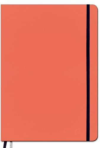 PERSEN Schuljahresplaner 2025/26, Lehrerkalender für alle Klassenstufen, Ledereinband & Spanngummi, Ferienkalender, 17 x 24 cm, 224 Seiten - Living Coral