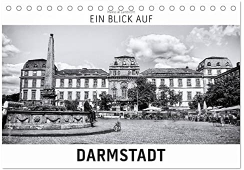 Ein Blick auf Darmstadt (Tischkalender 2026 DIN A5 quer), CALVENDO Monatskalender: Ein ungewohnter Blick auf Darmstadt in harten Schwarz-Weiß-Bildern. (CALVENDO Orte)