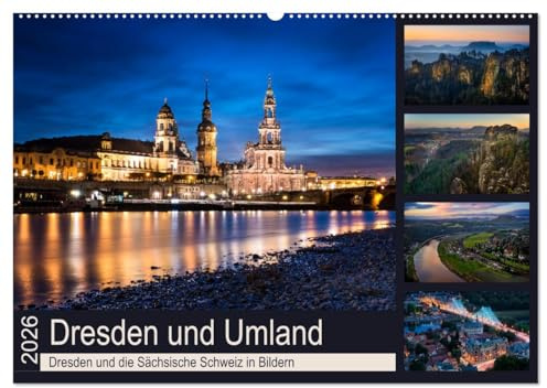 Dresden und Umland (Wandkalender 2026 DIN A2 quer), CALVENDO Monatskalender: Dresden und die Sächsische Schweiz in Bildern (CALVENDO Orte)