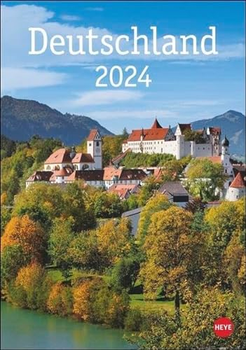 Deutschland Kalender 2024. Die schönsten Aussichten Deutschlands in einem Kalender mit viel Platz für Eintragungen. Hochwertiger Fotokalender mit Monatskalendarium.