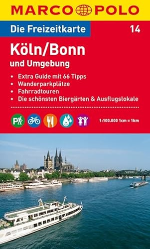 MARCO POLO Freizeitkarte Köln, Bonn und Umgebung 1:100.000: Wanderparkplätze, Fahrradtouren, Die schönsten Biergärten & Ausflugslokale