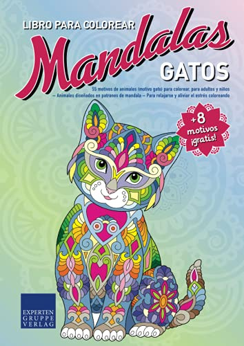 Libro de Mandalas para colorear Gatos: 55 motivos de animales (motivo gato) para colorear, para adultos y niños – Animales diseñados en patrones de ... (Libro de Mandalas motivos de animales)