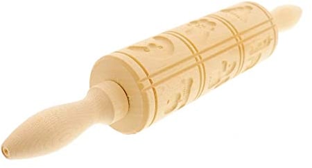 HOFMEISTER® Anis-Teigrolle, 12 Bilder, Grifflänge 80 mm, aus Ahorn-Holz