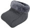 Fußsack Fußwärmer FUSA-NW-GRA-SIL Steppstoff mit echtem Merino Lammfell gefüttert 25mm silber-grau