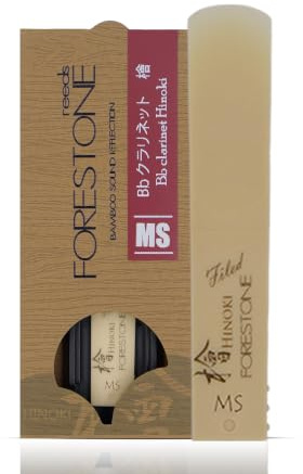 Forestone Hinoki Synthetic Clarinet Saxophone Reed with Calcium-Enriched Bamboo Fiber Blend - American Unfiled Cut for Expressive Tone & Lively Response - Long Lasting - Made in Japan Medium Soft