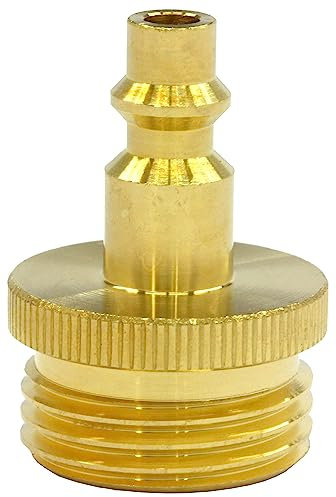 Winterize Blow Out Adapter for RV, Boat, Motorhome, Camper, and Travel Trailer: Air Compressor Quick-Connect Plug to Male Garden Hose Faucet Fitting (Solid Lead-Free Brass)