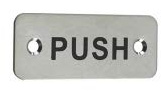 Rectangular Push Sign - 75mm x 30mm - Satin Stainless