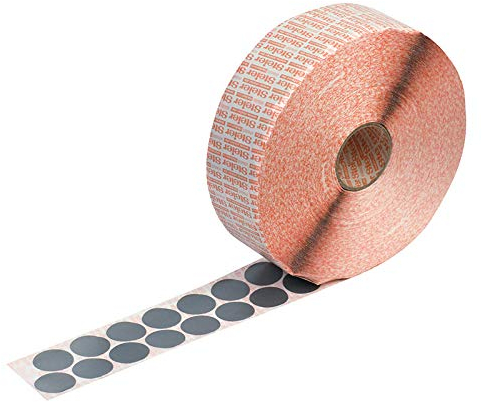 Große ECO-Klebepunkte aus Gewebe, 30 mm Ø, 6000 Stück (zum Isolieren, Abdichten und Verschließen, wieder ablösbar, in rund & farbig) silbergrau