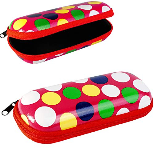 Brillenetui/Brillenbox - Bunte Punkte - rot - Hardcase/Hartschale - extrem stabil - Etui für Brille oder andere Kleinigkeiten - stoßabsorbierend - kle..