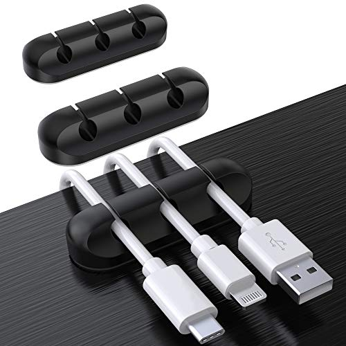 SOULWIT® Clips Câble Organisateur Bureau, Lot de 3 Support de Câble, Organisateur de Cordon, Gestion des Cables, Câble Rangement pour USB Câbles de Chargeur/Souris/Écouteur/PC