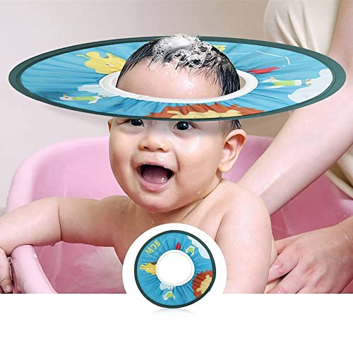 Baby Badekappe Safe Shampoo Duschhaube Badewanne Kopf Haarspüler Schutz Kleinkind und Kinder verhindern das Eindringen von Wasser in Augen und Ohren(Blau)