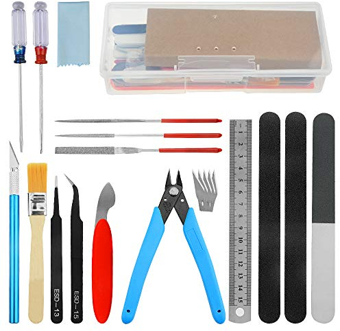 WMYCONGCONG 17 PCS Gundam Model Tools Kit Model Basic Tools Hobby Building Craft Set for Basic Model Building Repairing and Fixing