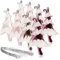 com-four® 8X Christbaumanhänger Tannenbaum - Christbaumschmuck zum Anhängen - Weihnachtsbaum-Anhänger in Tannenbaum-Form - bruchfest (8 Stück - rosa)