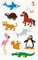bsb Sticker - Aufkleber mit Tieren - Stickerbogen in 7,8 x 12,5 cm - selbstklebende Sticker mit Wackelaugen - zum lustigen Verzieren