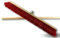 Balai d'atelier Type cantonnier | Piste Extérieur | Longueur 80 cm | Garnissage Brosse PVC Rouge | Semelle Bois | Douille métal boulonnée Ø 28 mm | avec Manche | Kibros 2380BM