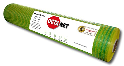 DLG geprüftes OCTAnet Wickelnetz comfort für Rundballen | 1,30 x 3000 m | UV-beständig und reißfest | Brennholznetz | Rundballennetz | Heunetz | Pressennetz