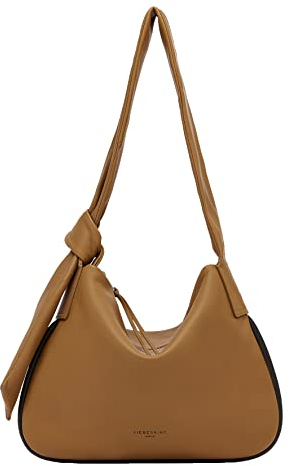 Liebeskind Berlin ERIN Hobo Schultertasche, Large (HxBxT 33cm x 42cm x 6.5cm), Sepia