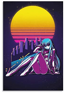 Code Geass Anime Poster Neon Cc Leinwand Kunst Poster und Wandkunst Bild Druck Moderne Familie Schlafzimmer Dekor Poster 30 x 45 cm