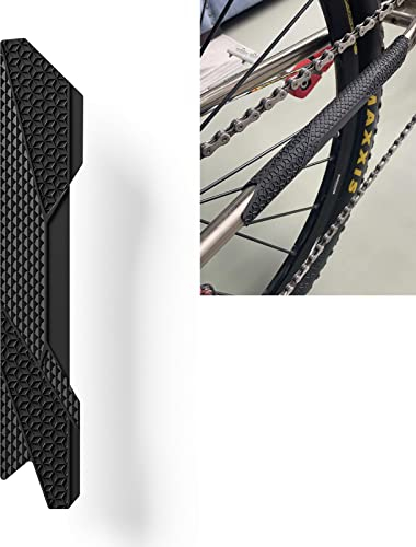 ENLEE Mountainbike-Kettenstrebenschutz, MTB-Silikon-Kettenstreben-Rahmenschutz, Rennrad-Kettenpolster – Schützen Sie Ihren Fahrradrahmen vor Kratzern durch Kette (Schwarz 2)