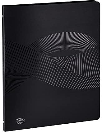 Favorit Raccoglitore Osmose, 22 x 30 cm, 4 Anelli Tondi da 15mm, Polipropilene Opaco Riciclato, Certificazione Blu Angel, Nero