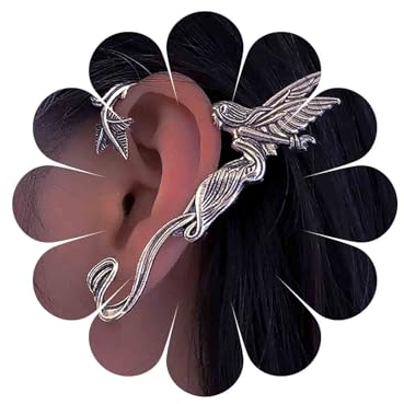 Allereya Vintage Teufel Engel Ohrmanschette Ohrringe Flügel Knorpel Ohrringe Engel Clip Auf Ohrmanschette Ohrringe Silber Elf Ohr Wrap Ohrringe Schmuck Für Frauen Und Mädchen