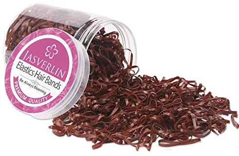 JASVERLIN Winzige braune Gummibänder, Elastische Haarbänder Baby Pferdeschwanzhalter Weiche Haargummis Styling Keine Beschädigung 2000 Stück