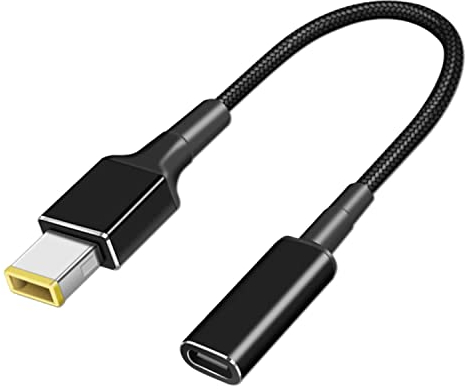 BEYEE USB Typ C Buchse Eingang zu quadratischer Slim Tip Power (11,0 x 4,5 mm) PD Ladekabel Konverter passend für Thinkpad E440 E450 E550 E560 T430 T440 T440S LEN0V0 Yoga 13 Yoga A 11S