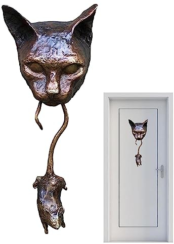 Nupaque Katze Maus Türklopfer,Katze Maus Wanddeko Outdoor | Türklopfer, Dekoration, Wanddekoration, hängende Statue, Wandskulpturen