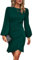 RPAEOY Vestido Mujer Elegante Manga Larga Vestido De Volante Dobladillo Bodycon Lápiz Vintage Midi Vestidos para Invitada Coctel Noche Verde M