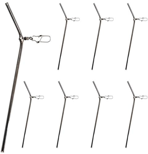 HoaaiGo 8 STK Fishing Metall Anti-Tangle Boom Sleeves Set, 9cm, Präzises Grundangeln und Feedern Zubehör mit Wirbeln