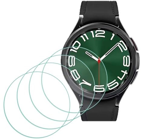 Screen Protector for Samsung Galaxy Watch 6 Classic 47mm[4 Pack](NOT for Other Models), MTHGH Tempered Glass 9H Hardness Anti-Scratch Bubble Free Film Ultra-Thin Protective Cover