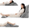 LIFEZEAL 3 Cuscini a Cuneo da Lettura, Regolabile, con Poggiatesta, Manico, Imbottito con Schiuma, Gambe, Schiena, Spalle, Letto, Divano, Fodera Lavabile, Ergonomico, Traspirante (grigio)