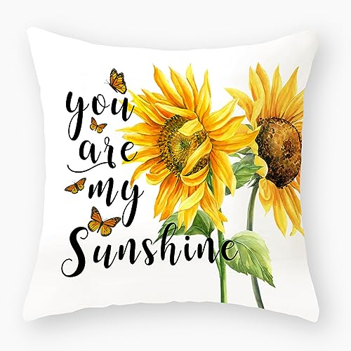 Kissenbezug 40x40 Sonnenblume Kissenbezüge 40x40 Superweicher Baumwolle Hanf Couchkissen Resistent Kopfkissenbezug 40x40 Atmungsaktiv Kissenhülle 40x40 Verdecktem Zip Voll Sofakissen 1 Pcs