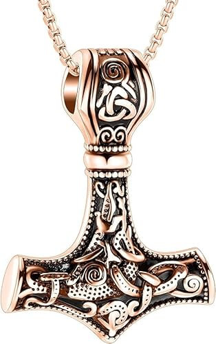 Mjolnir Thors Hammer Cremation Jewelry for Ashes Pendant - Thors Hammer Urn Necklace with Mini Keepsake Urn Memorial Ash Jewelry For Men/Women