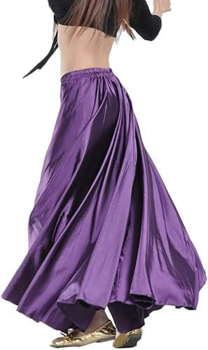 Danza del Ventre Gonna Lunga Swing Abito Stage Costume Danzatrice Raso Performance